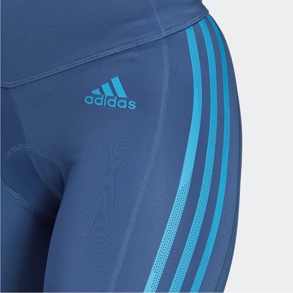 NWT $100 ADIDAS Women S Cycling Bike Padded Short Spinning Tights Primeblue BLUE - Picture 2 of 9